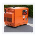Silent diesel generator side angle view