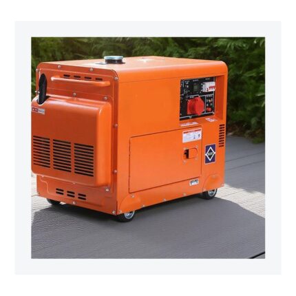 Silent diesel generator side angle view