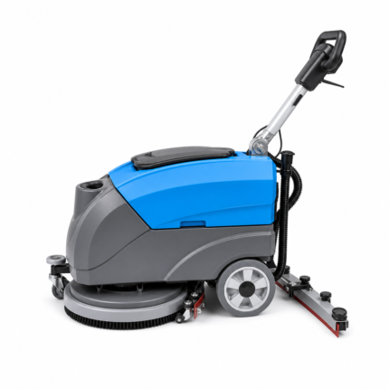 25L walk-behind floor scrubber dryer white background side view