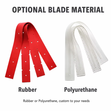 Rubber and polyurethane replacement squeegee blade material options