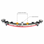 Floor scrubber squeegee assembly installation pitch and suction port dimensions