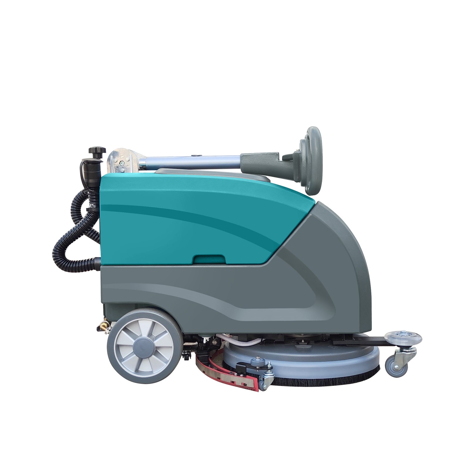 equipgo-25l-folding-hand-push-floor-scrubber-main EquipGo 25L folding hand push floor scrubber dryer side profile