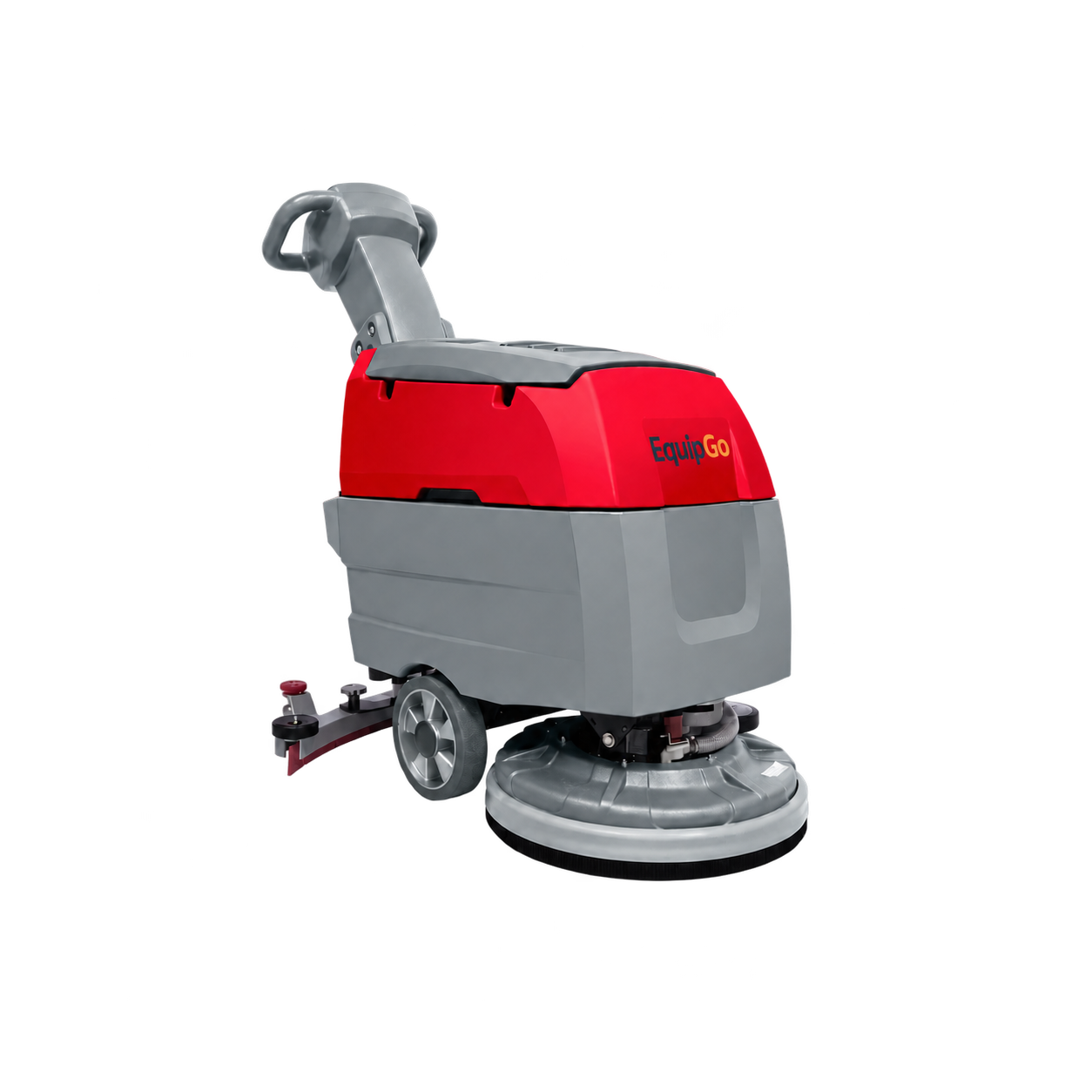 equipgo 30l floor scrubber branded angle EquipGo 30L walk-behind floor scrubber dryer angle view